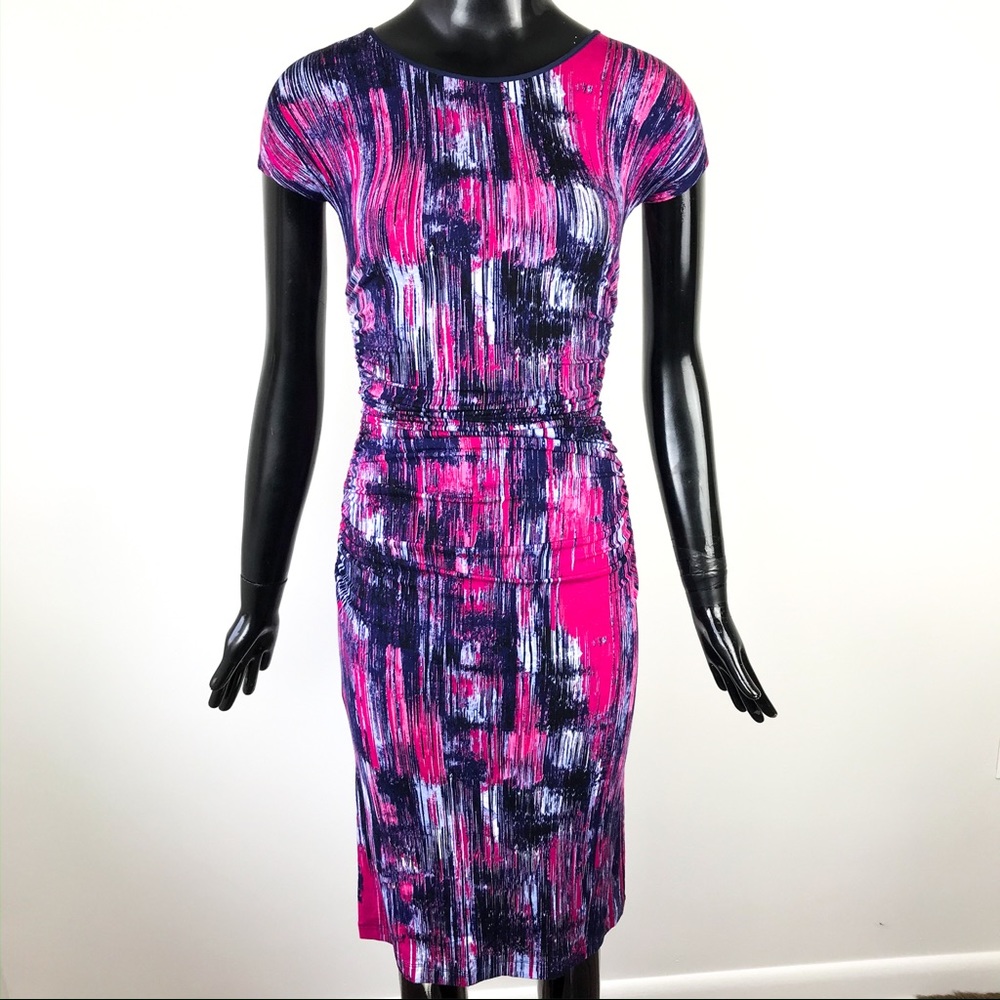 Halston Heritage Rutched Body Con Dress